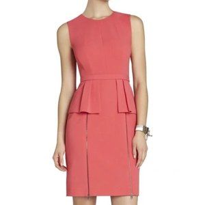 BCBG MaxAzria Ashleigh coral peplum dress